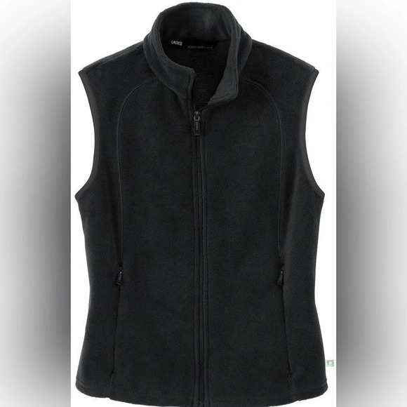 North End Ladies' Three-Layer Light Bonded Performance Soft Shell Vest - BLACK - Picture 3 of 7